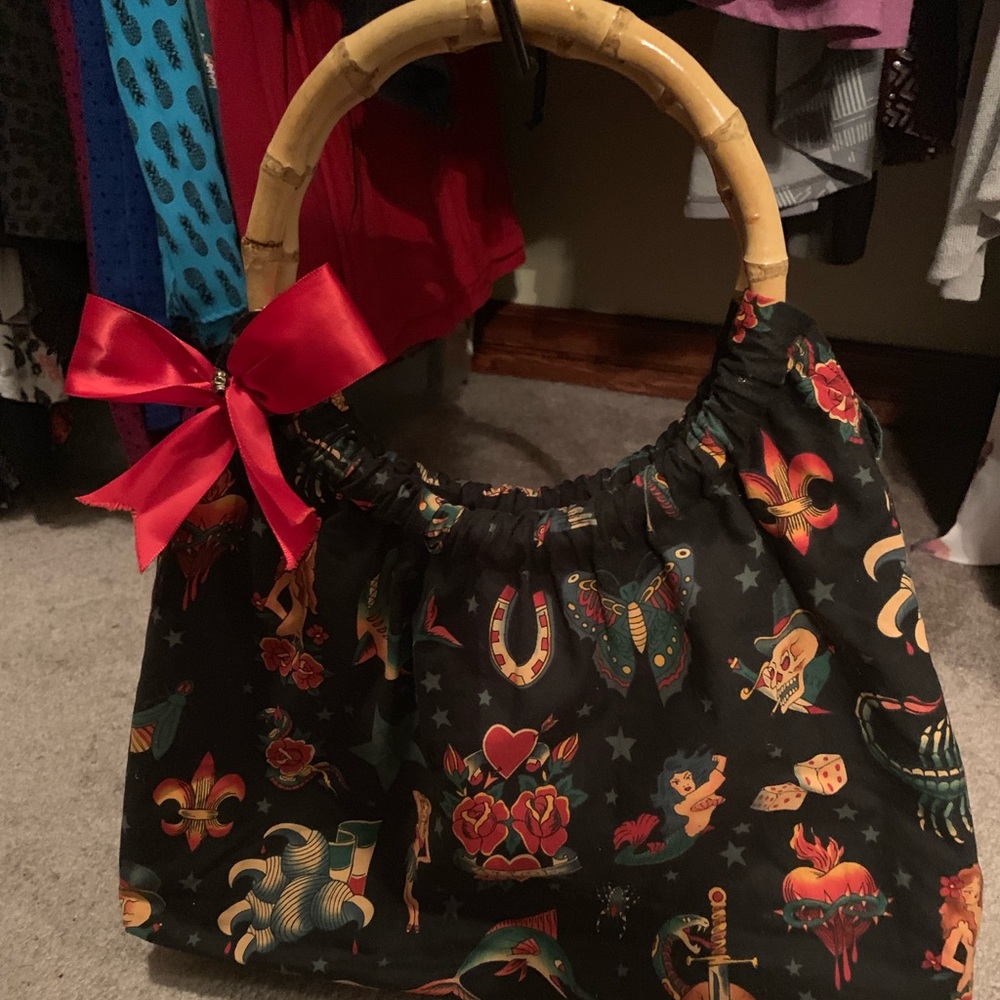 Black Sailor Jerry Bag with Bamboo Handles